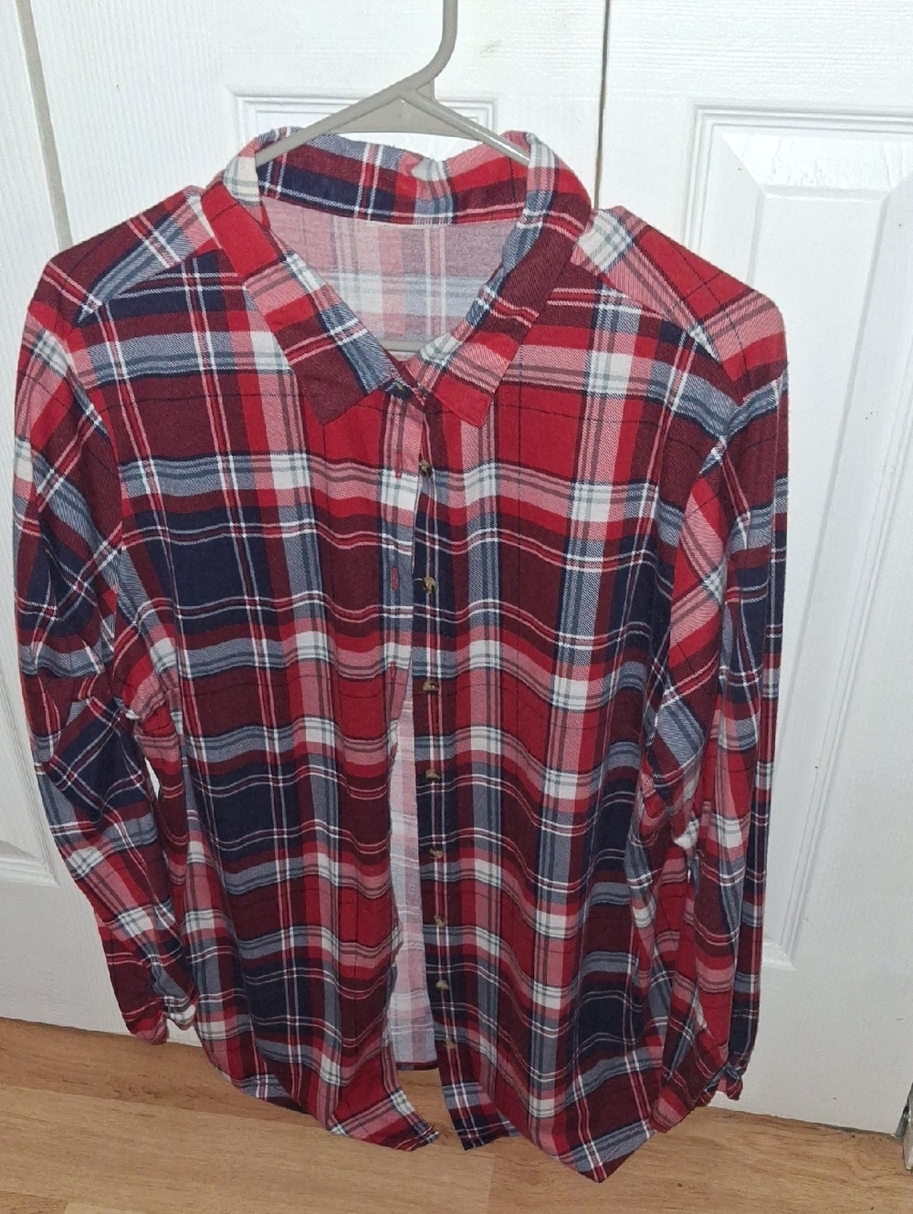 Wanderlust Red Navy Plaid Button-Down Shirt
